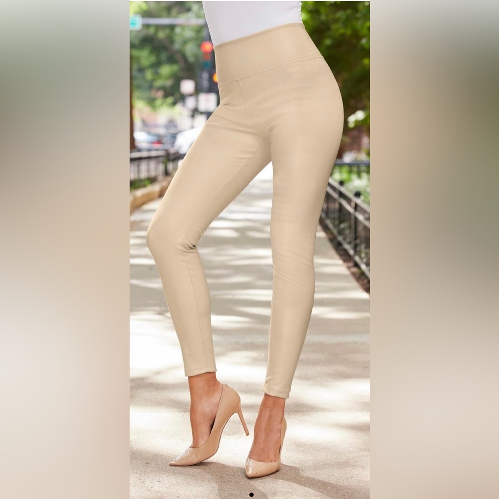 Boston Proper Nude Faux Leather Pants